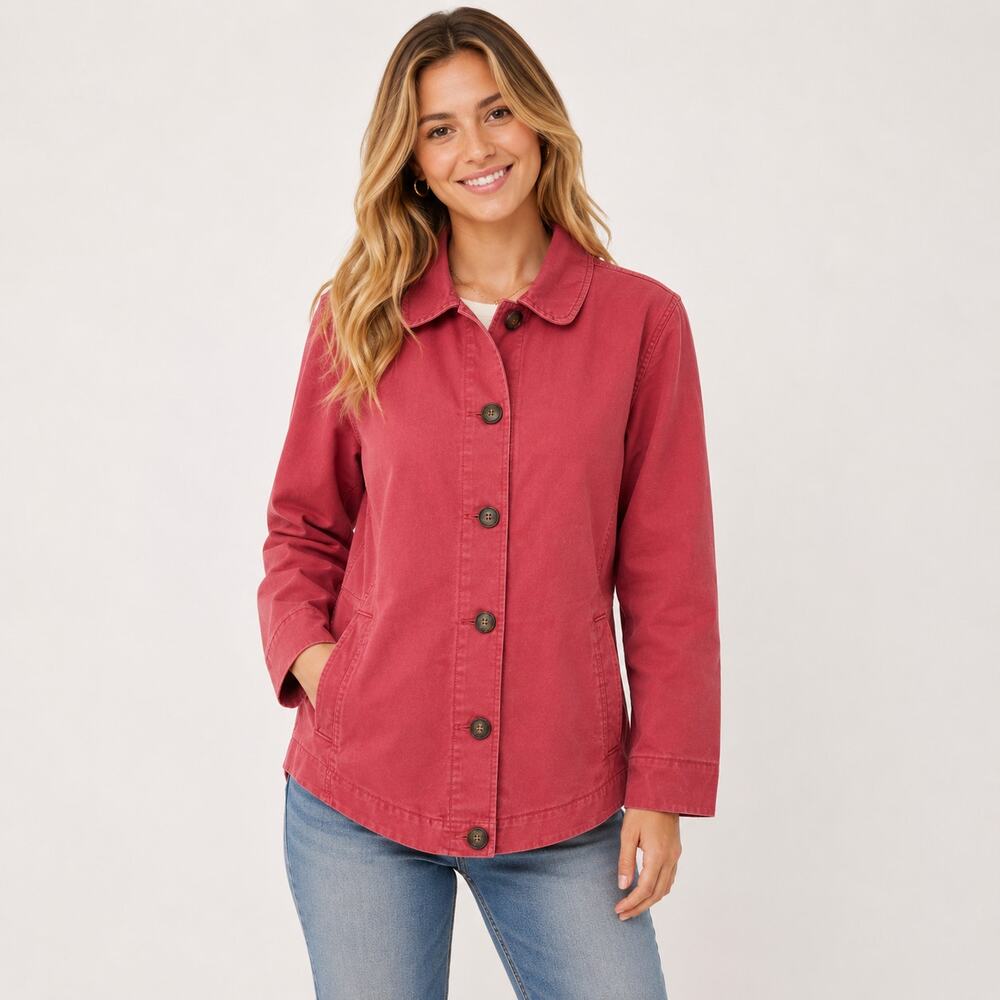 Woolrich Jacket Women's Size S Cinnabar Denim Canvas Outdoor Camping Classic
